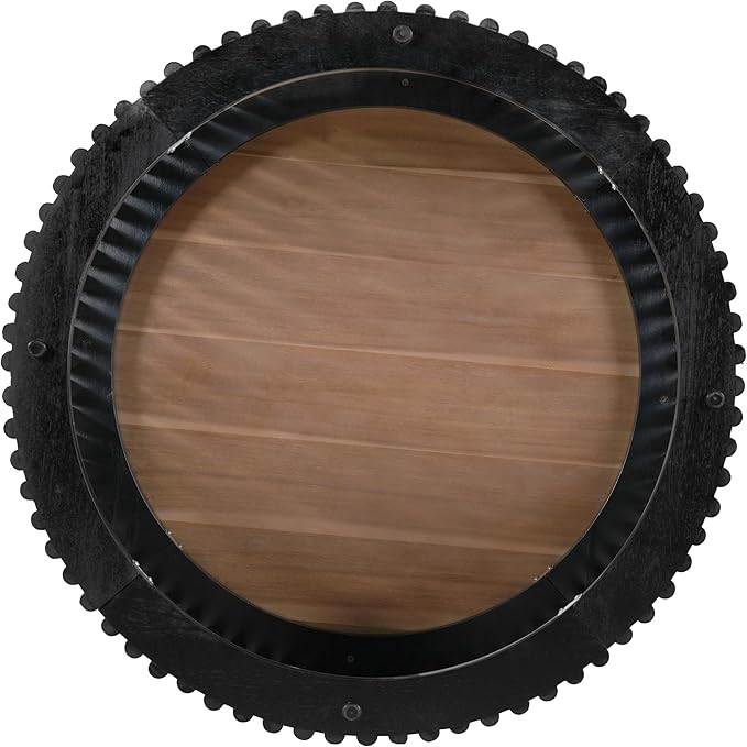 30" Acacia Wood Coffee Table with Wooden Base,Modern Industrial Accent Tables,Round Table for Indoor,Outdoor,Living Room,Lounge,Patio,Natural+Black