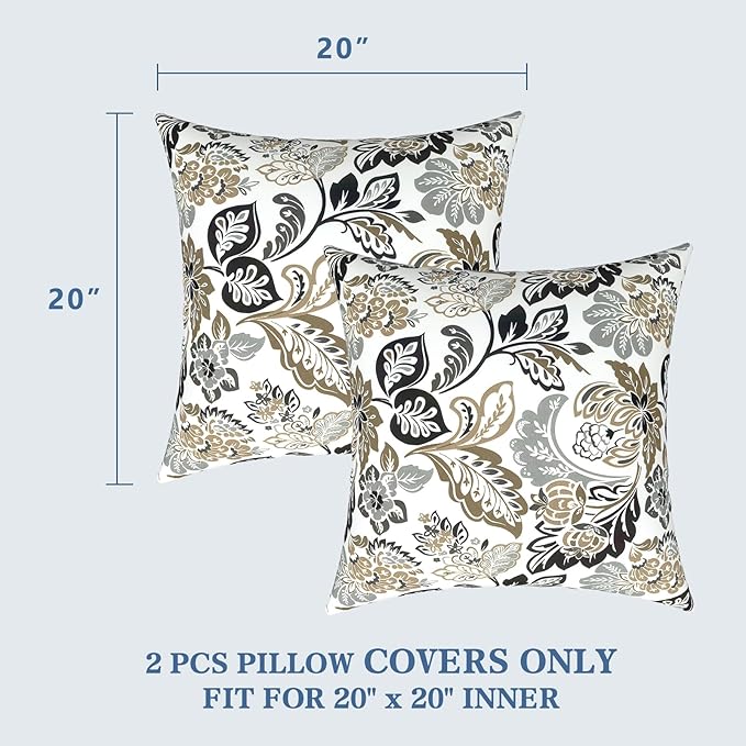 LVTXIII Outdoor Throw Pillow Covers 20 x 20 Inch, Covers ONLY Modern Cute Pattern Decorative Square Toss Pillow Case Pack of 2 for Home Patio Garden Sofa Bed Furniture, Dailey Tan