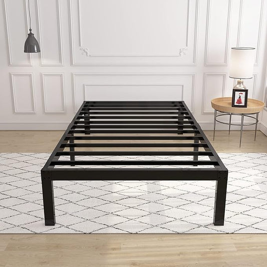 14 Inch 4000lbs Heavy Duty Support Basic Bed Frame/Mattress Foundation/Box Spring Replacement/Steel Slat Platform/Easy to Assemble/with Storage/Noise Free, Twin XL