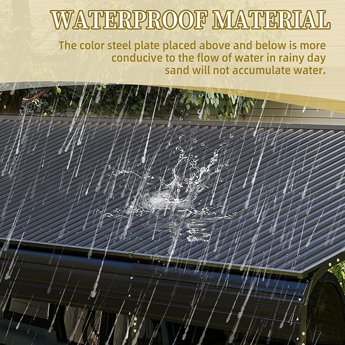 13 x 26.5 FT Carport, 0.25mm Thick, with Protective Film to Prevent Scratching, 2 Pairs of Adhesive Gloves, 3 Hooks, 12 Expansion Screws, 6 Fixed Iron Pieces