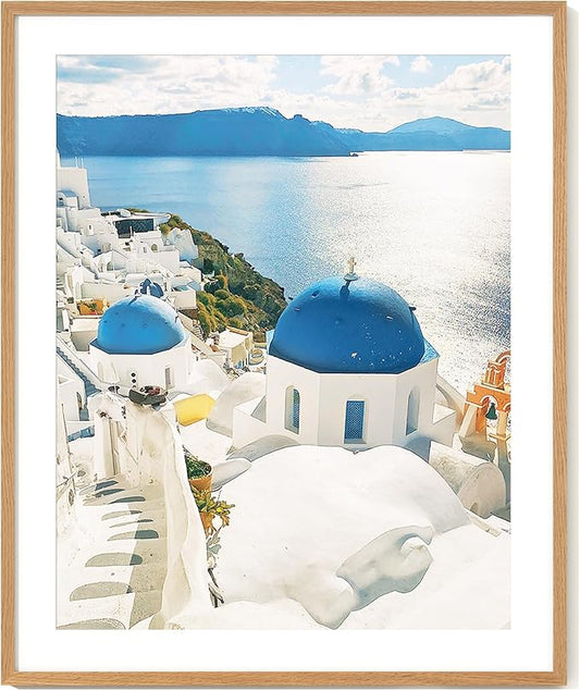 Axeman 28x34 Frame | Solid Oak Wood 28x34 Poster Frame With Mat for 24x30 | 34x28 Wood Picture Frame | Tempered Glass and Hanging Hardware Included Home Wall Decor Art Hanging Frame | Natural