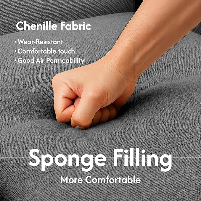 FLEXISPOT Dual Motor Power Lift Recliner Chair for Elderly, Electric Lay Flat Reclining Chair with Massage & Heat, Side Pockets, Fabric Single Sofa for Living Room,Charcoal Gray