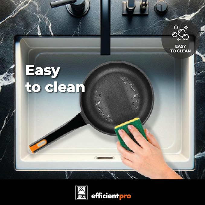 BRA COOKWARE Efficient Pro 10 Piece Cookware Set | Cast Aluminum Kitchenware Set | 2 Pots, 1 Sauté Pan, 2 Frying Pans, 1 Saucepan, 4 Lids | Non-Stick | All Stovetops Compatible | PFOA Free