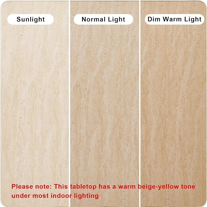 Round Travertine Texture Coffee Table, 28 inch Stone Coffee Table, Modern Design, Durable, Minimalist