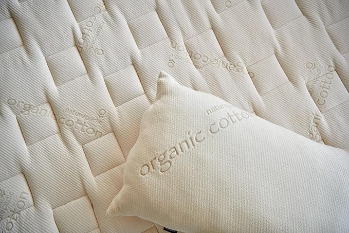 Naturepedic Organic Latex Pillow - Standard Bed Pillow with Medium Comfort - Luxury Pillow with Adjustable Fill for Comfortable Sleeping, Back Support and Neck Pain Relief