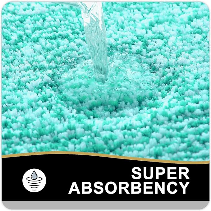 OLANLY Bathroom Rugs 24x16, Extra Soft and Absorbent Microfiber Bath Mat, Non-Slip, Machine Washable, Quick Dry Shaggy Bath Carpet, Suitable for Bathroom Floor, Tub, Shower (Small, Green)