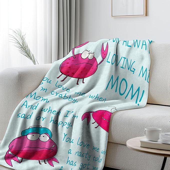 Gifts for Mom, Birthday Gifts for Mom from Daughter, Mother Gifts for Mothers Day, Soft Throw Blanket from Son for Sofa Couch 50" x 60"