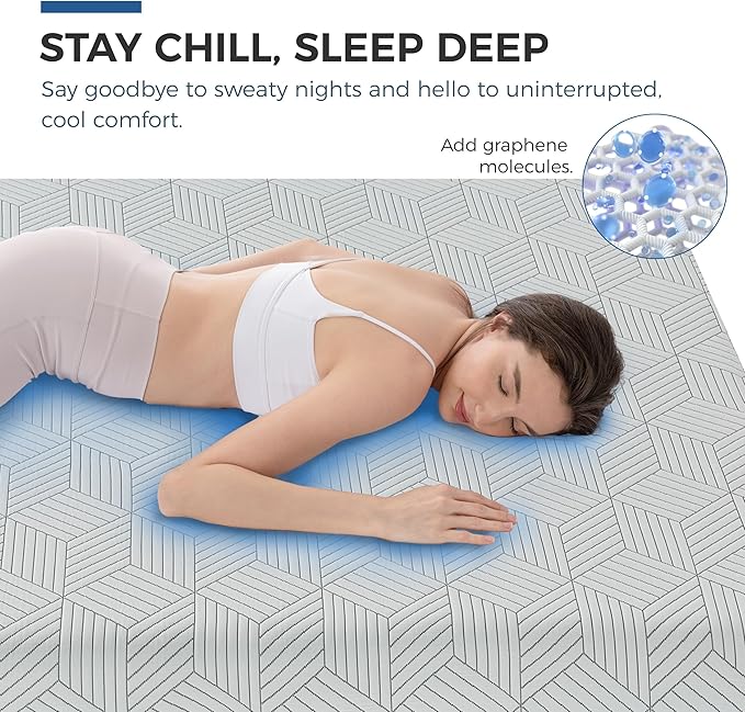 FATHOM Medium Queen Mattress 10 Inch Memory Foam Mattress Queen Size Bed in a Box for Back Pain Relief and Cool Sleep with Gel Foam and Removeable Fiberglass Free Cover, CertiPUR-US Certified