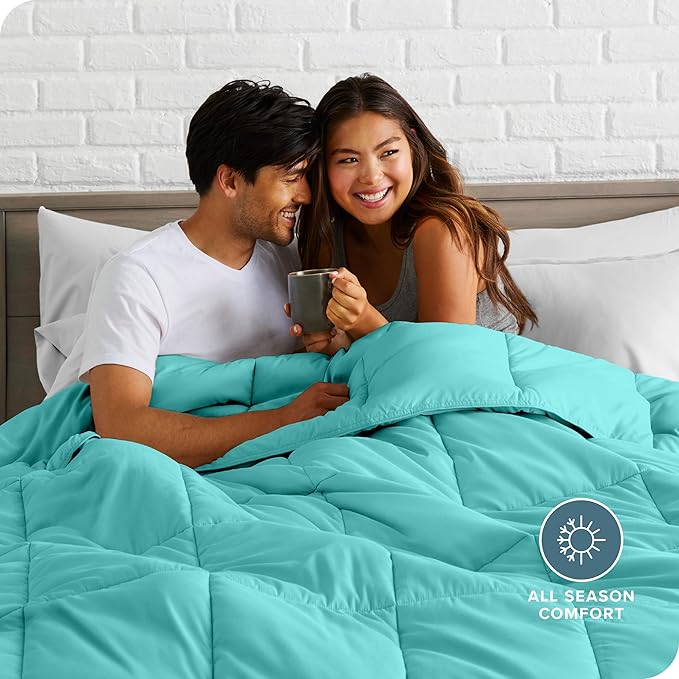 Bare Home Comforter Set - Twin/Twin Extra Long Size - Ultra-Soft - Goose Down Alternative - Premium 1800 Series - All Season Warmth (Twin/Twin XL, Turquoise)
