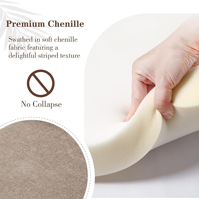 Chifee & Vingol 25.2 "W Chenille Armless Swivel Accent Chair Modern Upholstered Sofa Chair with Pillow, Taupe