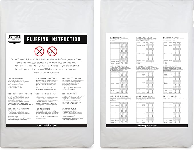 Utopia Bedding Bed Pillows for Sleeping (White), European Size, Set of 2, Hotel Pillows, Cooling Pillows for Side, Back or Stomach Sleepers