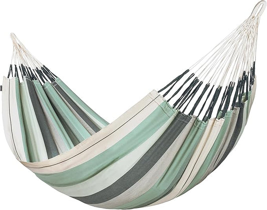 LA SIESTA Modesta Organic Cotton Hammock - Indoor/Outdoor Hammock for Bedroom, Backyard, Porch, Patio & Tree - Extra Large, 2 Person, Max 440 Lbs, Olive