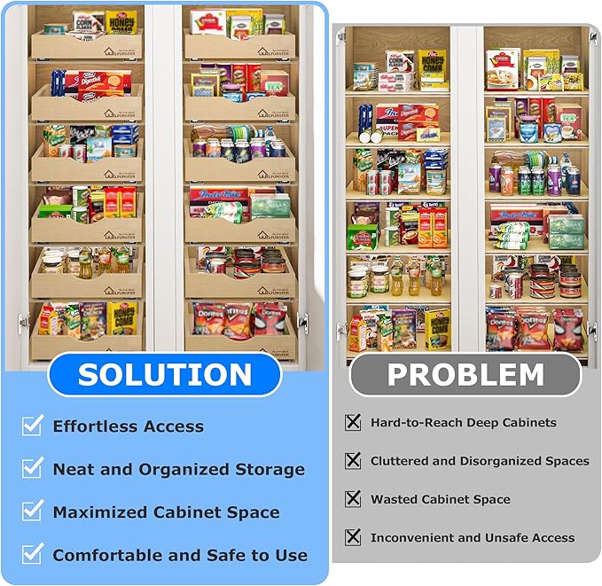 WelFurGeer Soft Close Pull Out Drawers for Cabinets, 29" W x 22" D Pull Out Cabinet Drawer with Heavy Duty Slides, Pull Out Cabinet Organizer, Cabinet Drawers Slide Out, Pull-Out Home Organizers