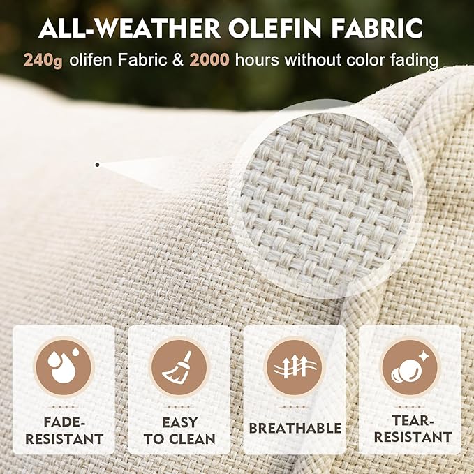 3 Pieces Patio Furniture Set with Swivel Chair, Outdoor Swivel Rocker with Washable Cushions & Tempered Glass Tabletop, Outdoor Rattan Conversation Set for Lawn Backyard Porch (Brown)