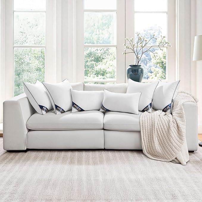 MIULEE 26x26 Euro Pillow Inserts Set of 2 Throw Pillows 26 Inch Premium Down Alternative Pillow Inserts Decorative Pillow Stuffer for Sofa, Couch (26x26 inch, Set of 2)