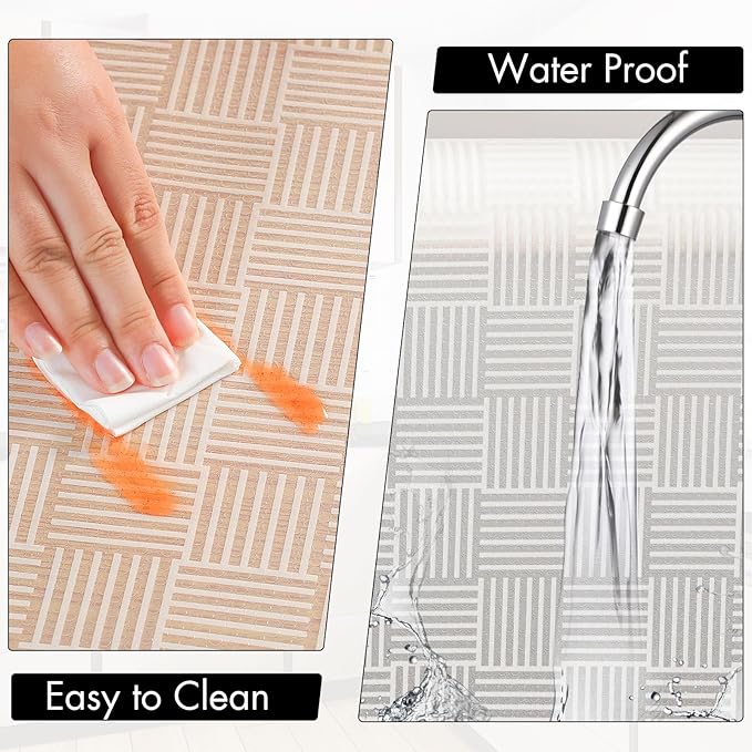 Cooyes Shelf and Drawer Liner for Kitchen Cabinets – Non-Adhesive, Waterproof, Non-Slip Cabinet Liners for Scratch Protection, Desk, Refrigerator, Shelves, Drawers with Modern Pattern