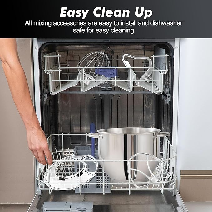 Aucma Stand Mixer, 900W 8QT Large Kitchen Mixer, Kitchen Electric Mixers with Dough Hook, Wire Whip & Beater (Black, 8QT)