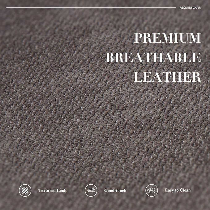 Swivel Rocking Recliner Glider Chair, Upholstered Fabric Reclining Rocker Chair with Footrest for Living Room, Nursery, Bedroom, Ergonomic High Backrest, Wide Seat Cushion and Metal Base-Charcoal