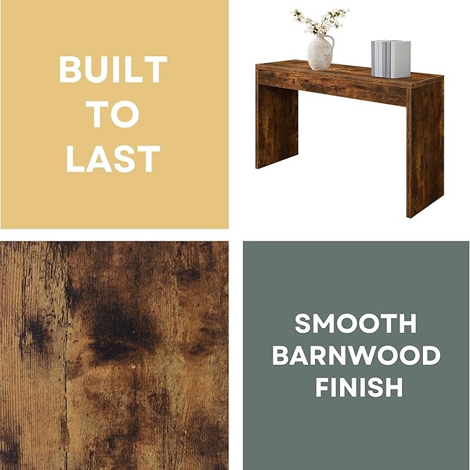 Convenience Concepts Northfield Hall Console Table 48" - Modern, Minimalist Narrow Sofa Display Accent for Contemporary Living Room, Entryway, or Hallway, Barnwood