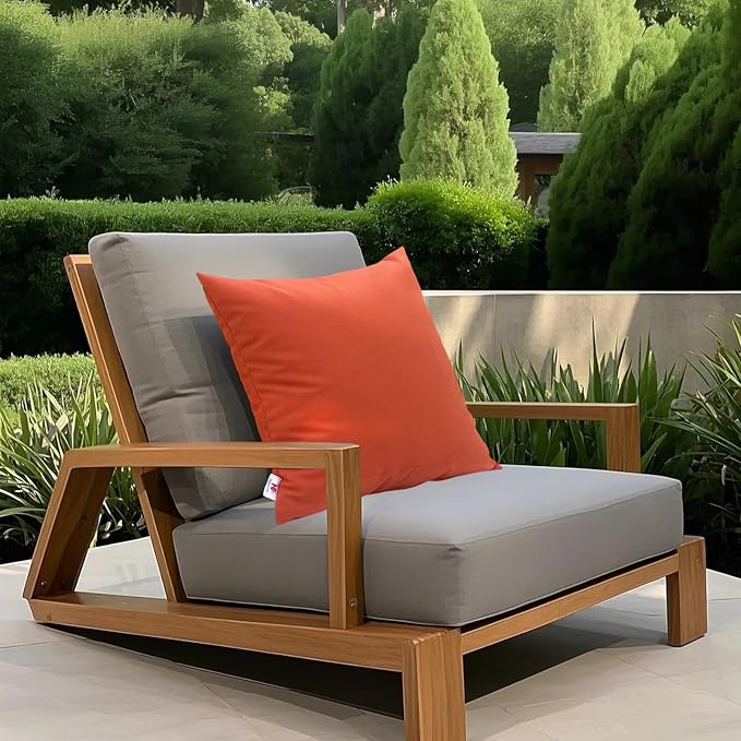 Outdoor/Indoor Throw Pillows, Pack of 2 Waterproof Decorative Throw Pillows with Inserts, 18”x18” Square Pillows for Bed, Couch, Sofa and Patio Furniture