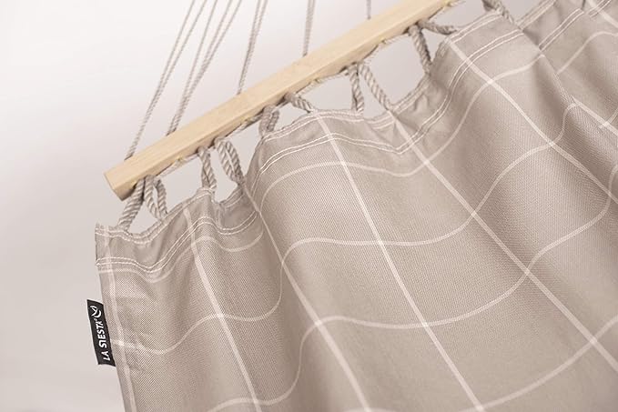 La Siesta® Alisio Hammock with Spreader Bar - Weatherproof Outdoor Hammock, Outside Fabric Tree Hammock 2 Person Hammock - Max 355 Lbs, Double, Almond