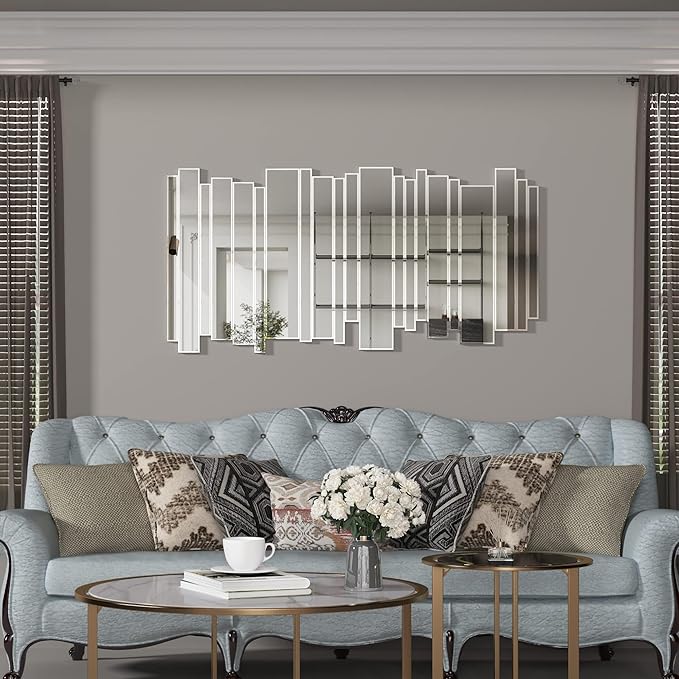 Decorative Mirrors for Wall Decor 24×47 Inch, Wall Mirrors Decorative for Living Room, Large Wall-Mounted Mirror for Bedroom Decor, Entryway Rectangle Mirror, Hallway Mirror for Home