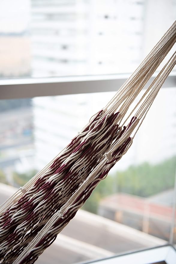 ALL NAHLO Cotton Double Hammock Portable Lightweight Hammocks Swing Person Tree Stand Camping Rope Outdoor Tent net Straps Bed Fabric Quilted Patio Camp