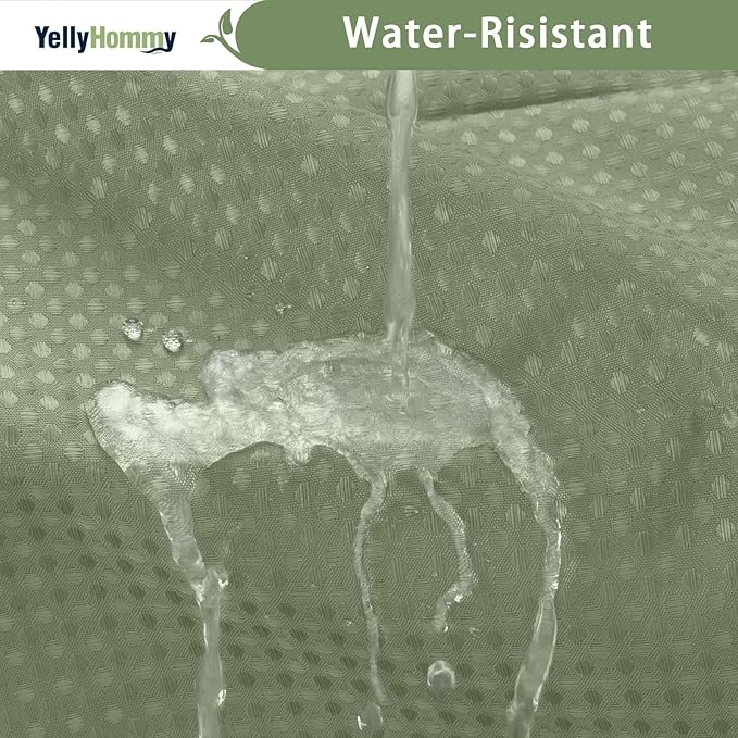 YellyHommy No Hook Shower Curtain with Snap in Liner Set Less Time Waffle Shower Curtain for Bathroom 75" L x 72" W Sage Green