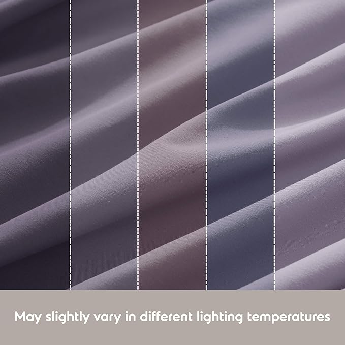 Nestl Short Queen Sheet Set - 1800 Ultra-Soft Microfiber - Double Brushed - Deep Pockets - Easy Fit - 4 Piece Set - Bed Sheets (Short Queen, Grayish Purple)