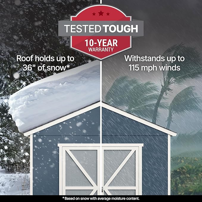 Handy Home Products Rookwood 10x16 Do-It-Yourself Wooden Storage Shed- Does not Include Floor kit, Paint, or Roofing Shingles