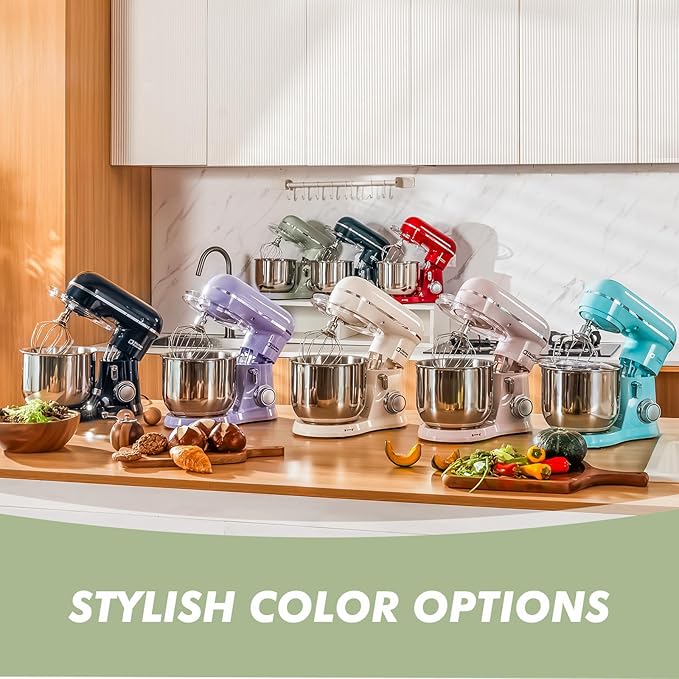 Kitchen in the Box Stand Mixer, 3.5 QT Small Electric Kitchen Mixer, 10-Speed Portable Lightweight Food Mixer with Stainless Steel Bowl, Egg Whisk, Dough Hook, Beater (Sage Green)