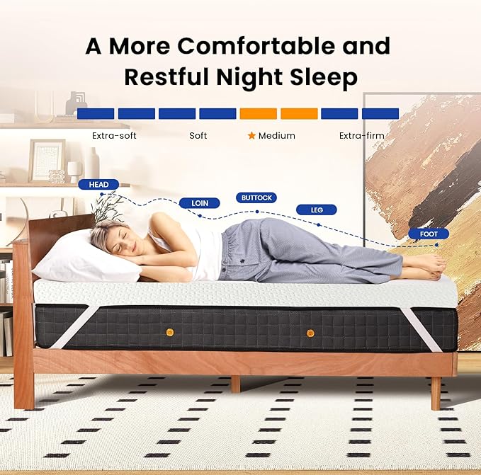 4 Inch Gel Memory Foam Mattress Topper Queen, Cooling Mattress Topper with Removable & Washable Bamboo Cover, CertiPUR-US Certified