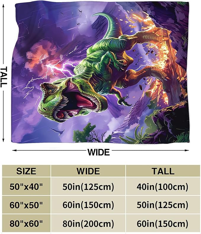 T-Rex Throw Dinosaur Gifts and Decor Funny Dinosaur Blanket for Boys Girls Women Men Kids Adults Soft Warm Cozy Fleece Blanket for Couch Sofa Bed 60"x50"