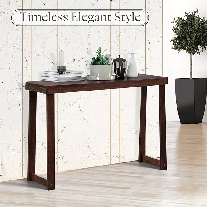 Solid Wood Console Table (46.25x12x32in) - Narrow Entryway & Sofa Table for Home Decor (Easy Assembly)