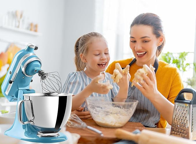 5 Quart Stainless Steel Mixer Bowl Compatible with KitchenAid 4.5 & 5 QT Tilt-Head Stand Mixers, Durable KitchenAid Replacement Bowl, Mixer Accessories for Baking & Cooking