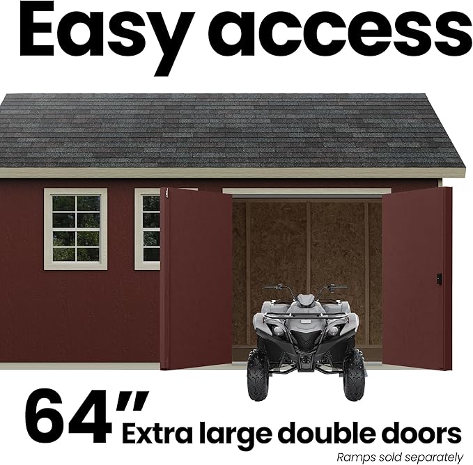 Handy Home Products Scarsdale 12x16 Do-it-Yourself Wooden Storage Shed- Does not Include Floor kit, Paint, or Roofing Shingles