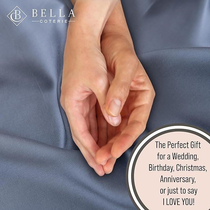 Bella Coterie Luxury Bamboo Viscose Twin Size Sheet Set | 100% Organically Grown | Ultra Soft | Cooling for Hot Sleepers | 18" Deep Pocket [Slate Blue]