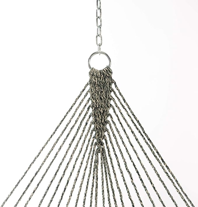 Original Pawleys Island Large Green Oatmeal Heirloom Tweed DURACORD® Rope Hammock with Extension Chains & Tree Hooks, Handcrafted in The USA, 450 LB Weight Capacity, 13 ft. x 55 in.