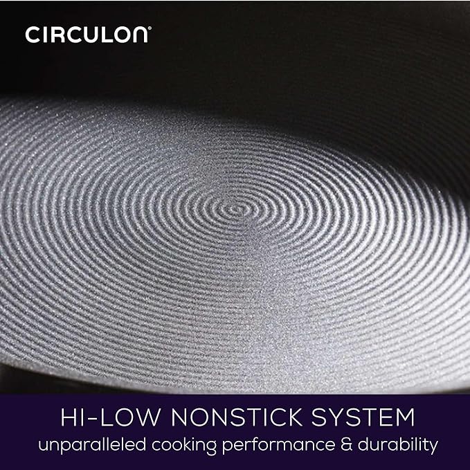 Circulon Radiance Hard Anodized Nonstick Frying / Fry Pan Set / Skillet Set - 8.5 Inch, 10 Inch, and 12.25 Inch , Gray