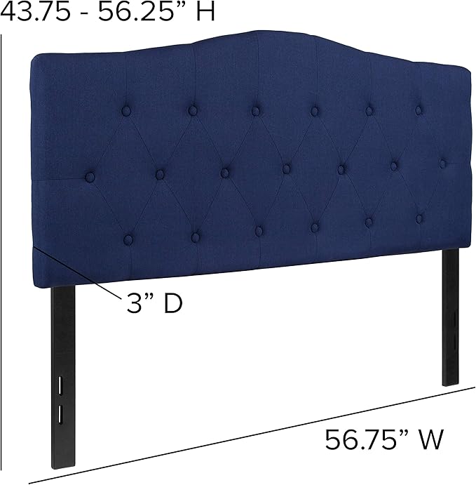 Flash Furniture Cambridge Tufted Upholstered Full Size Headboard in Navy Fabric