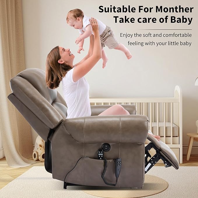 Recliner Chairs for Adults, Oversized Bedroom Chair with Massage, Sofa Chair Home Theater Seating with Lumbar Support, Comfortable Lift Chair for Elderly, Glider Nursery Chair for Living Room