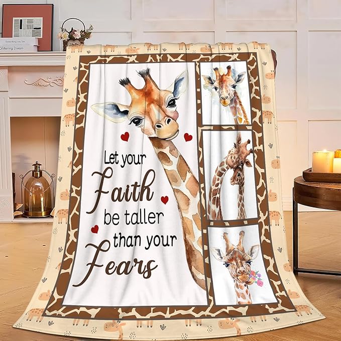 Giraffe Blanket Soft Cozy Cute Giraffe Throw Blanket Warm Giraffe Flannel Fleece Plush Blanket Stuff Animal Decor Blanket Gifts for Lover Kids Girls Boys Women Adults Bed Travel 40"x50"
