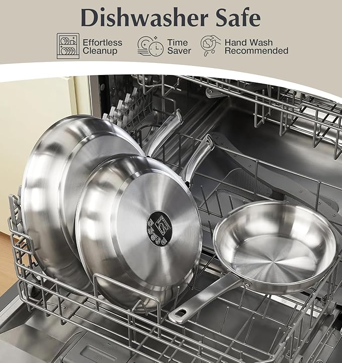 KOCH SYSTEME CS Stainless Steel Cookware Set 10 Piece, 18/10 Stainless Steel Pots and Pans Set for Professional Cooking, Kitchen Cookware Sets, Induction Compatible, Pots and Pans Set, Cooking Set