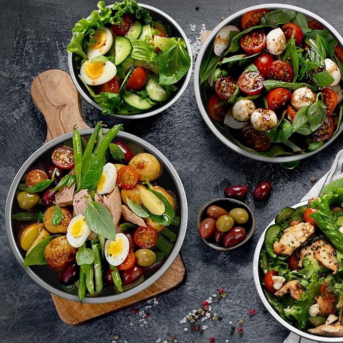 Stainless Steel 1.5 QT Mixing Bowl | Home & Commercial Quality | Flat Bottom | Cooking, Baking, Meal Prep [1PK]