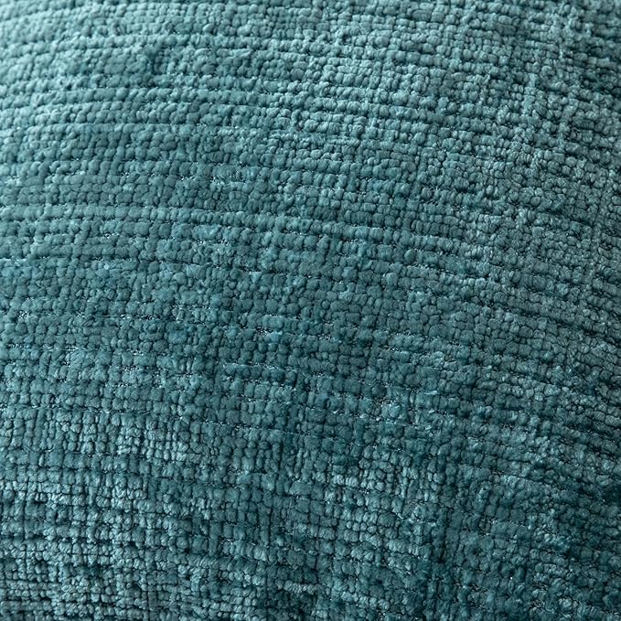 Yaertun Pack of 2 Chenille Textured Decorative Throw Pillow Covers Accent Solid Cushion Cover Soft Cozy Pillow Case with Velvet Back for Couch Sofa Bed Living Room 26x26 Inch Lake Blue