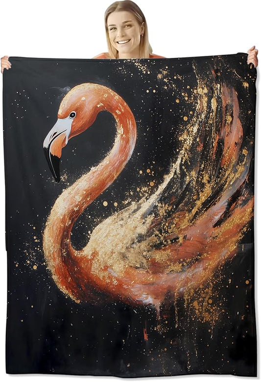 Flamingo Blanket for Women Adults, Flannel Flamingo Blankets Gifts, Flamingo Throw Blanket for Sofa Bed Living Room Soft Warm Cozy Flamingo Decor 80" x 60"