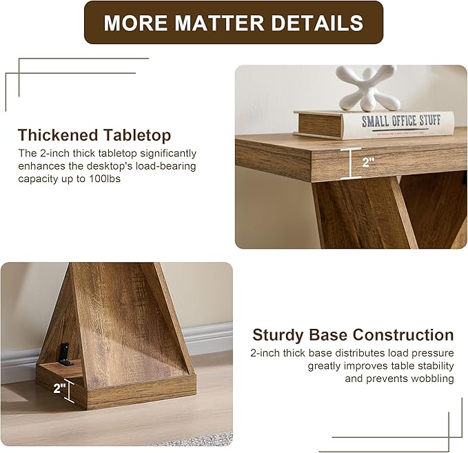 OKD Modern Entryway Table, 63" Twisted Console Table with Wood Pedestal, Farmhouse Sofa Table with Storage, Rustic Entry Table Tor Living Room, Entryway, Hallway, Golden Rustic Barnwood