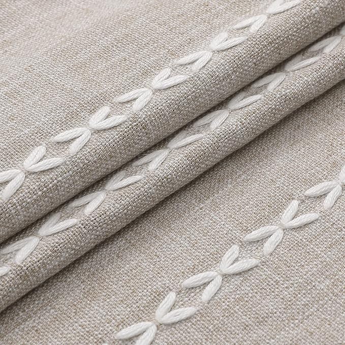 MitoVilla Boho Farmhouse Fabric Shower Curtain, Tan Brown Modern Polyester Linen Shower Curtains for Vintage Rustic Bathroom Decor, Country Tassel Thick Cloth Shower Curtain, Taupe, 72 x 72