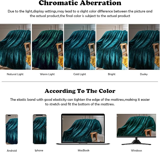 NEWCOSPLAY Super Soft Throw Blanket Dark Teal Premium Silky Flannel Fleece Leaves Pattern Lightweight Bed Blanket All Season Use (Dark Teal, Throw(50"x60"))