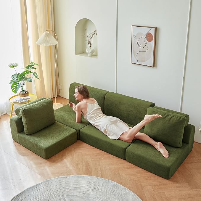 Convertible Folding Sofa Bed, Multi-Functional Sleeper Chair with Memory Foam and Back Support – Portable Futon Couch for Living Room, Bedroom, or Small Spaces